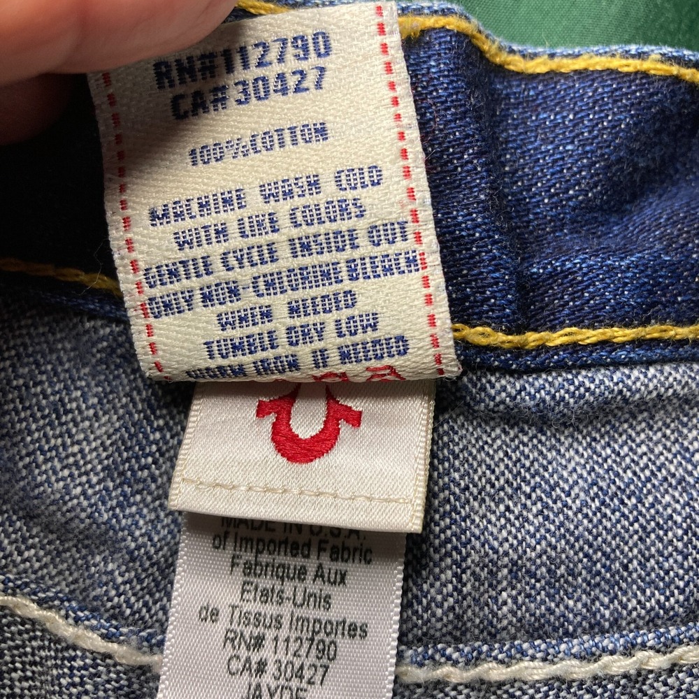 Vtg True Religion USA Made Jayde Shorts Womens Sz 24 (Fit 28) Embroider Y2K RARE - Picture 8 of 14